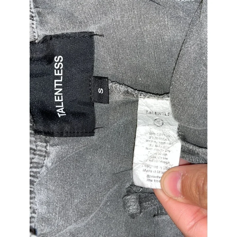 Talentless Gray Light Wash Comfort Pockets Elastic Waist Joggers Men's Size Smal